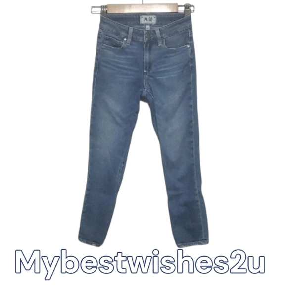 PAIGE JEANS Women's size 23 Size 00 Blue Jeans Skyline Skinny Crop - Picture 1 of 15